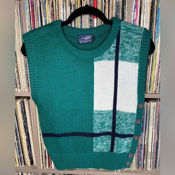 Vintage Jackets & Blazers - Vintage Haberdashery Collection Knit Sweater Vest Size Petite Small